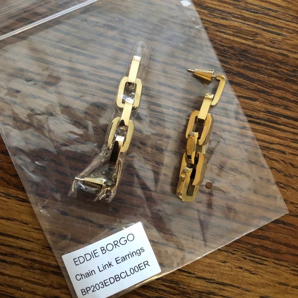 Eddie Borgo Supra Link Earrings. 12k gold plate. NWT